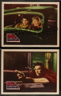3z641 CRY OF THE CITY 5 LCs '48 Siodmak film noir, Victor Mature, Richard Conte & Shelley Winters!