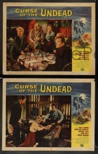 3z721 CURSE OF THE UNDEAD 4 LCs '59 border art of lustful fiend on horseback by Reynold Brown!