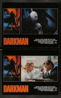 3z558 DARKMAN 6 LCs '90 directed by Sam Raimi, cool Alvin art of masked hero Liam Neeson!