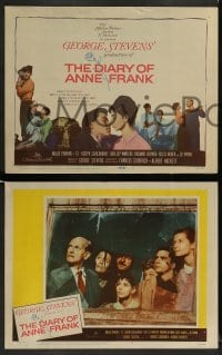 3z116 DIARY OF ANNE FRANK 8 LCs '59 Millie Perkins as famous Jewish girl in hiding in World War II!