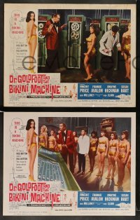 3z726 DR. GOLDFOOT & THE BIKINI MACHINE 4 LCs '65 Vincent Price, babes with kiss & kill buttons!
