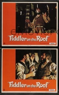 3z144 FIDDLER ON THE ROOF 8 LCs '71 great images of Topol, Norman Jewison musical!