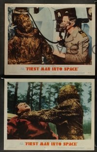 3z573 FIRST MAN INTO SPACE 6 LCs '59 great images of test pilot mutated into gruesome monster +more