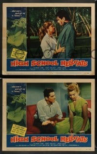 3z205 HIGH SCHOOL HELLCATS 8 LCs '58 best AIP bad girl Yvonne Lime, Bret Halsey, classic border art