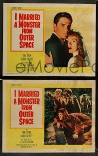3z228 I MARRIED A MONSTER FROM OUTER SPACE 8 LCs '58 Gloria Talbott's husband Tom Tryon is an alien