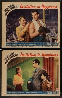 3z750 INVITATION TO HAPPINESS 4 LCs '39 boxer Fred MacMurray ignores wife Irene Dunne & kid!