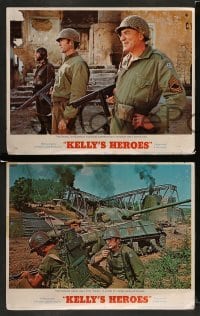 3z839 KELLY'S HEROES 3 LCs '70 great images of Clint Eastwood, Don Rickles, Donald Sutherland, WWII