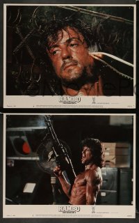 3z343 RAMBO FIRST BLOOD PART II 8 LCs '85 cool images of one man army Sylvester Stallone!