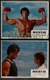 3z353 ROCKY III 8 LCs '82 boxer & director Sylvester Stallone, Burgess Meredith, Weathers, Mr. T!