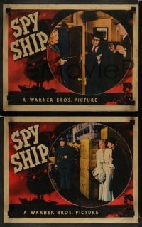 3z517 SPY SHIP 7 LCs '42 sexy female aviator & German spy Irene Manning with Craig Stevens!