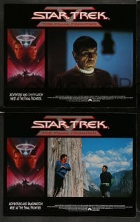 3z390 STAR TREK V 8 LCs '89 The Final Frontier, border art of Shatner & Nimoy by Bob Peak!