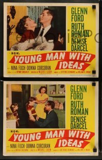 3z691 YOUNG MAN WITH IDEAS 5 LCs '52 Glenn Ford with sexy Ruth Roman, Denise Darcel & Nina Foch!