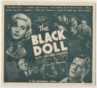 4a033 BLACK DOLL herald '37 Nan Grey, Donald Woods, a Crime Club production, cool montage!