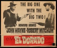 4a076 EL DORADO herald '66 John Wayne, Robert Mitchum, Howard Hawks, big one with the big two!