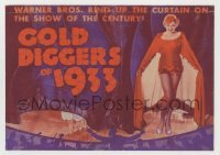 4a099 GOLD DIGGERS OF 1933 die-cut herald '33 great images of sexy showgirls, musical classic!
