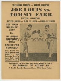 4a132 JOE LOUIS VS TOMMY FARR herald '37 boxing, blow by blow, round by round championship battle!