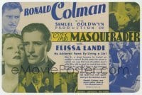 4a158 MASQUERADER herald '33 Ronald Colman achieved fame by living a lie, sexy Elissa Landi!