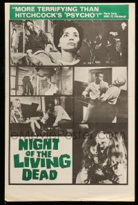 4a170 NIGHT OF THE LIVING DEAD herald '68 George Romero classic, $50,000 life insurance policy!