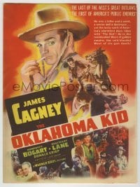 4a172 OKLAHOMA KID herald '39 fantastic art of cowboy James Cagney, Humphrey Bogart, Rosemary Lane