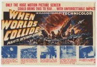 4a232 WHEN WORLDS COLLIDE herald '51 George Pal classic doomsday thriller, planets destroy Earth!