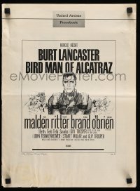 4a291 BIRDMAN OF ALCATRAZ pressbook '62 Burt Lancaster in John Frankenheimer's prison classic!