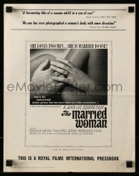 4a438 MARRIED WOMAN pressbook '65 Jean-Luc Godard's Une femme mariee, controversial sex triangle!
