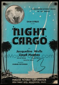4a462 NIGHT CARGO pressbook '36 Lloyd Hughes, Bishop, a fascinating mystery drama of the tropics!