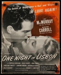 4a475 ONE NIGHT IN LISBON pressbook '41 many images of Fred MacMurray & Madeleine Carroll!