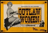 4a480 OUTLAW WOMEN pressbook '52 cheating women, seductive women, savage women, six gun sirens!