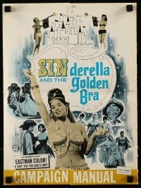 4a541 SINDERELLA & THE GOLDEN BRA pressbook '64 a version for those who think young and naughty!