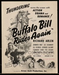 4a299 BUFFALO BILL RIDES AGAIN pressbook supplement '47 cowboy Richard Arlen, Jennifer Holt