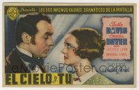 4a648 ALL THIS & HEAVEN TOO Spanish herald '46 close up of Bette Davis & Charles Boyer!