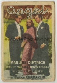 4a651 ANGEL Spanish herald '42 Marlene Dietrich between Melvyn Douglas & Herbert Marshall!