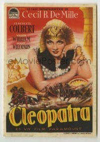 4a699 CLEOPATRA Spanish herald R52 art of sexy Claudette Colbert as the Princess of the Nile!