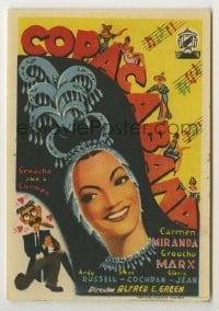 4a702 COPACABANA Spanish herald '50 different art of wacky Groucho Marx & sexy Carmen Miranda!