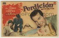 4a721 DOUBLE INDEMNITY Spanish herald '47 Billy Wilder, Barbara Stanwyck, MacMurray, different!