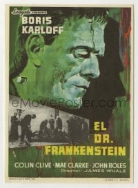 4a741 FRANKENSTEIN Spanish herald R65 great MCP close up art of Boris Karloff as the monster!