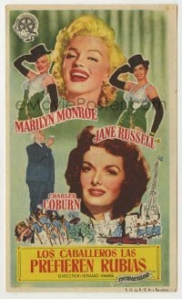 4a750 GENTLEMEN PREFER BLONDES Spanish herald '55 sexy Marilyn Monroe & Jane Russell, different!
