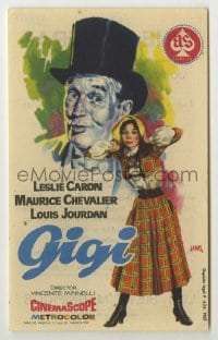 4a752 GIGI Spanish herald '59 Jano art of Caron & Chevalier, Best Director & Best Picture winner!