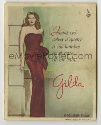 4a753 GILDA Spanish herald '47 full-length sexy Rita Hayworth in red sheath dress, different!