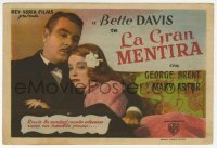 4a767 GREAT LIE Spanish herald '47 different romantic close up of Bette Davis & George Brent!