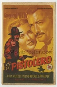 4a769 GUNFIGHTER Spanish herald '50 different art of outlaw Gregory Peck by Soligo!