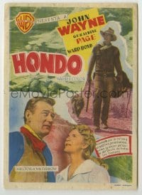 4a776 HONDO Spanish herald '54 two great images of cowboy John Wayne + Geraldine Page