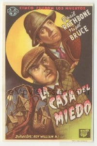 4a778 HOUSE OF FEAR Spanish herald '46 Basil Rathbone as Sherlock Holmes, Nigel Bruce as Watson!
