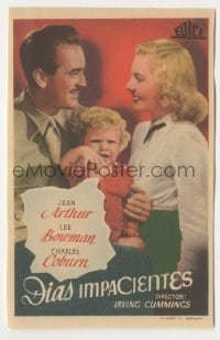 4a783 IMPATIENT YEARS Spanish herald '48 pretty Jean Arthur & Lee Bowman with their child!