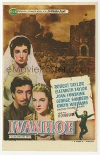 4a789 IVANHOE Spanish herald '53 Elizabeth Taylor, Robert Taylor, Joan Fontaine, different!