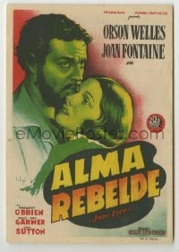 4a790 JANE EYRE Spanish herald '46 Soligo art of Orson Welles as Rochester & Joan Fontaine!