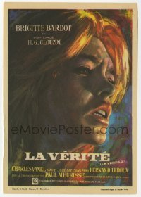 4a805 LA VERITE Spanish herald '70 Mac Gomez art of sexy Brigitte Bardot, Henri-Georges Clouzot!