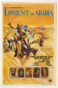 4a811 LAWRENCE OF ARABIA Spanish herald '64 David Lean classic, art of Peter O'Toole on camel!