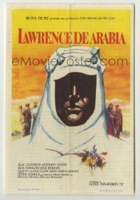 4a812 LAWRENCE OF ARABIA Spanish herald '64 David Lean classic, Peter O'Toole silhouette art!